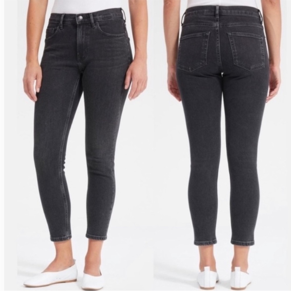Everlane Washed Black Mid Rise Skinny Ankle Jean